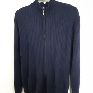 Men's Classic Navy Zip-Up Sweater